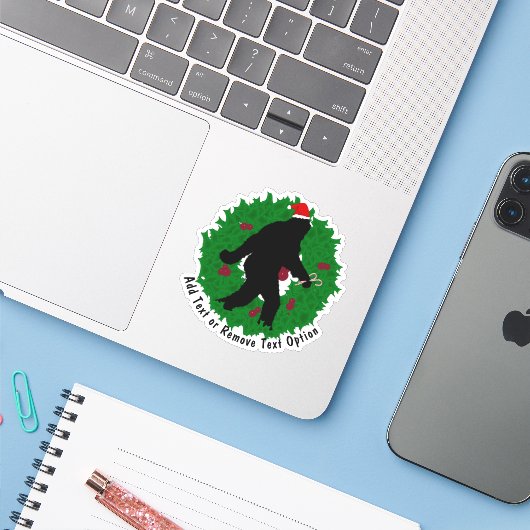 Gone Squatchin' Wreated Kerstmis Sticker (Laptop met iPhone)
