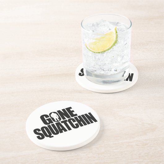 Gone Squatchin Zandsteen Onderzetter (Zijkant)