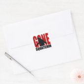 Gone Squatchin - Zwart en Rood Vierkante Sticker (Envelop)
