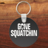 Gone Squatchin - Zwart / White Silhouette Sleutelhanger (Voorkant)