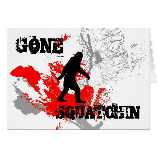 Gone Squatchin, zwarte bigfoot (Voorkant Horizontaal)