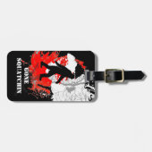 Gone Squatchin, zwarte bigfoot Bagagelabel (Voorkant horizontaal)