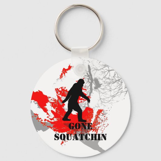 Gone Squatchin, zwarte bigfoot Sleutelhanger (Voorkant)