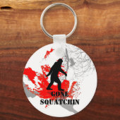 Gone Squatchin, zwarte bigfoot Sleutelhanger (Voorkant)