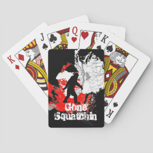 Gone Squatchin, zwarte bigfoot Speelkaarten