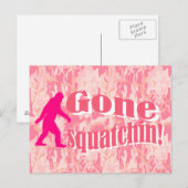 Gone Squatching op roze camouflage Briefkaart (Voorkant / Achterkant)