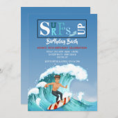 Gone Surfing Invitation Kaart (Voorkant / Achterkant)