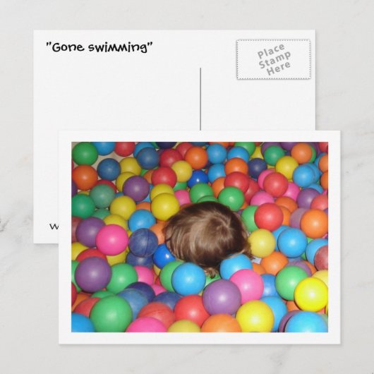 Gone Swimming Briefkaart (Voorkant / Achterkant)