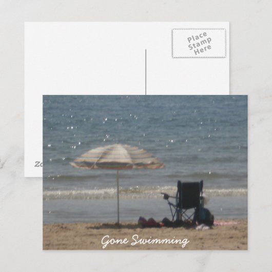 Gone Swimming Briefkaart (Voorkant / Achterkant)