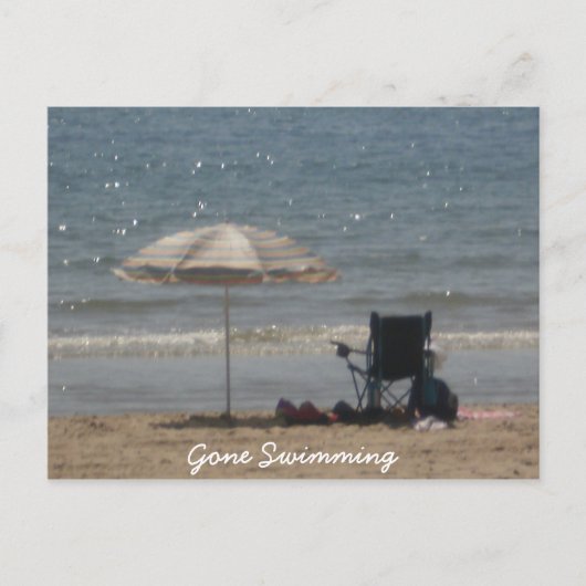 Gone Swimming Briefkaart (Voorkant)