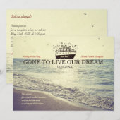 Gone to Live Our Dream - Wedding Invite Kaart (Voorkant / Achterkant)