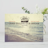 Gone to Live Our Dream - Wedding Invite Kaart (Staand voorkant)