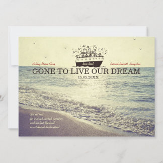 Gone to Live Our Dream - Wedding Invite Kaart