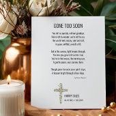 Gone Too Soon Funeral Poem Memorial Poster
