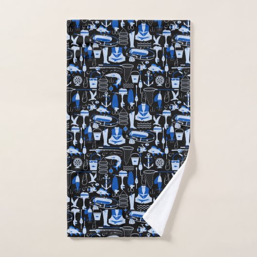 Gone Vissen Blue Pattern Bad Handdoek (Handdoek)