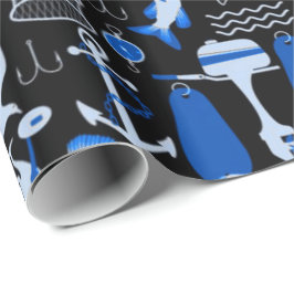 Gone Vissen Blue Pattern Cadeaupapier