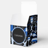 Gone Vissen Blue Pattern Cube Bedankdoosjes (Geopend)