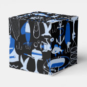 Gone Vissen Blue Pattern Cube Bedankdoosjes (Achterkant)