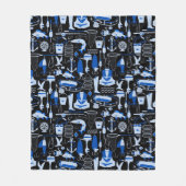 Gone Vissen Blue Pattern Fleece Deken (Voorkant)