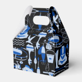 Gone Vissen Blue Pattern Gable Bedankdoosjes (Achterkant)