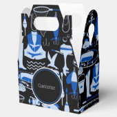 Gone Vissen Blue Pattern Gable Bedankdoosjes (Geopend)