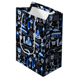 Gone Vissen Blue Pattern Medium Cadeauzakje