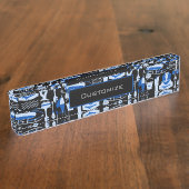 Gone Vissen Blue Pattern Naambordje (Zijkant)