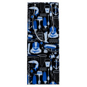 Gone Vissen Blue Pattern Wijn Cadeautas (Achterkant)