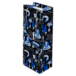 Gone Vissen Blue Pattern Wijn Cadeautas