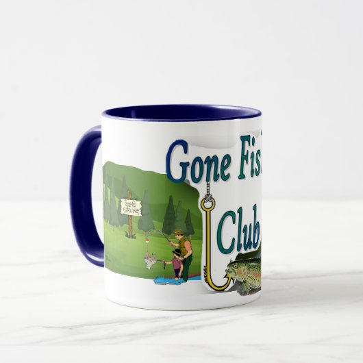 Gone Vissen Club Coffee Mok (Voorkant links)