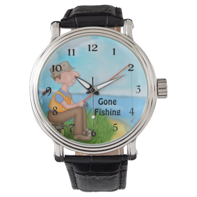 Gone Vissen Fisherman Horloge (Voorkant)