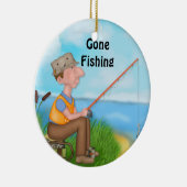 Gone Vissen Fisherman Keramisch Ornament (Rechts)