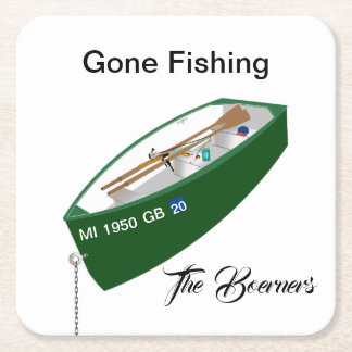 Gone Vissen Fisherman Vist Camp Boat Paper Kartonnen Onderzetters