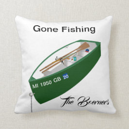 Gone Vissen Fisherman Vist Camp Boat Square Kussen