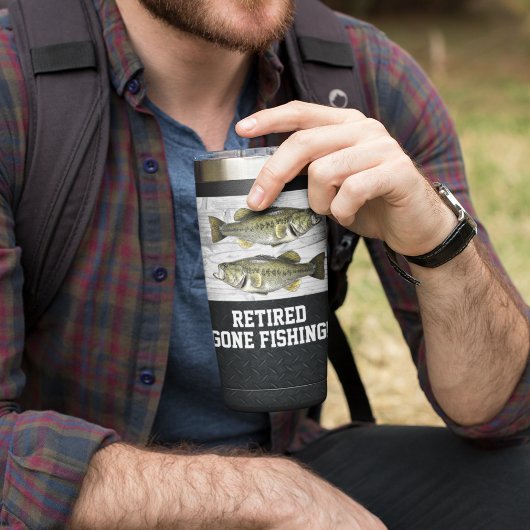 Gone Vissen Largemouth Bass Rustic Cool in ruste Geïsoleerde Drinkbeker