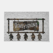 Gone Vissen Sign Mat, Fisherman Gift Deurmat (Voorkant)