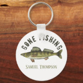 Gone Vissen Walleye Fish Modern Fisherman Cute Sleutelhanger (Voorkant)