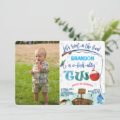 Gone Vist 2e verjaardag Little Fisherman Foto Kaart (Staand voorkant)