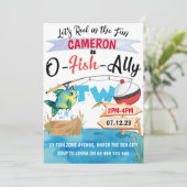 Gone Vist 2e verjaardagsuitnodiging O-Fish-Ally 2 Kaart (Staand voorkant)