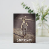 Gone Vist Briefkaart kennisgeving pensionering (Staand voorkant)