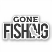 Gone Vist buitenshuis Die Cut Sticker Decal (Voorkant)