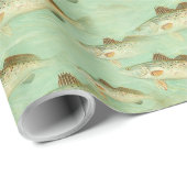 Gone Vist Fish Pattern Fisherman Sports Cadeaupapier (Rol Hoek)