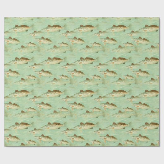 Gone Vist Fish Pattern Fisherman Sports Cadeaupapier (Vlak)