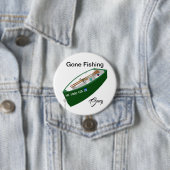 Gone Vist Fisherman Vist Camp Button Pin. (In situ)