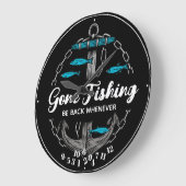Gone Vist Funny Fallen Numbers Anchor Fish Grote Klok (Hoek)