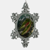 Gone Vist Gepersonaliseerde Zalmgift Tin Sneeuwvlok Ornament (Links)
