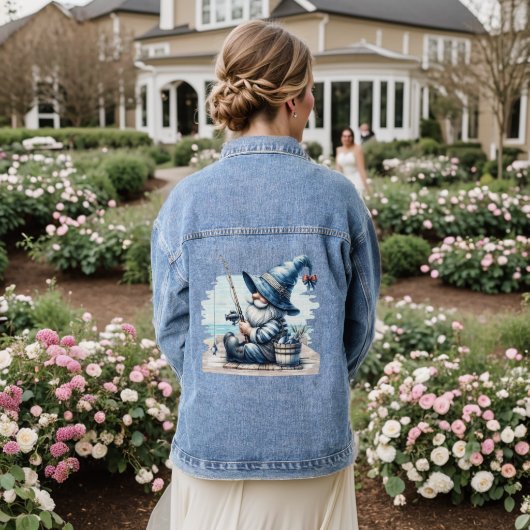 Gone Vist Gnome Vrouwen Denim Jas Denim Jacket (Huwelijk Achterkant)