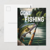 Gone Vist Man Cave Lake House Bass Fish Briefkaart (Voorkant / Achterkant)