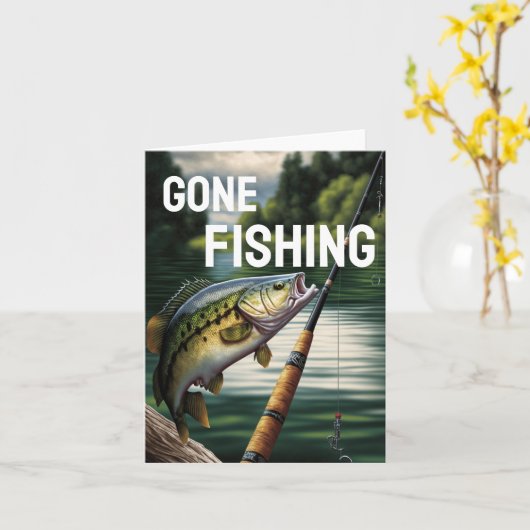 Gone Vist Man Cave Lake House Bass Fish Kaart (Gele Bloem)