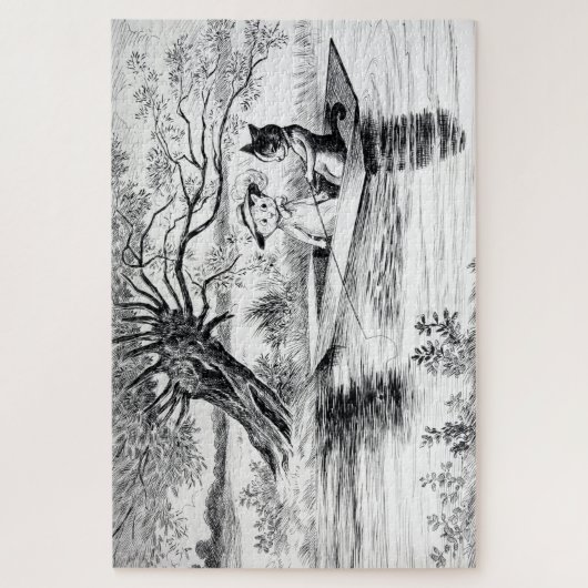 Gone Vist met Lover, Louis Wain Legpuzzel (Verticaal)